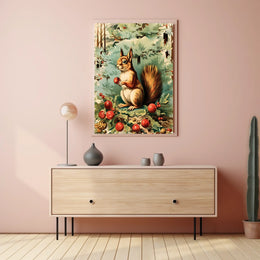 Festive Woodland Squirrel Poster