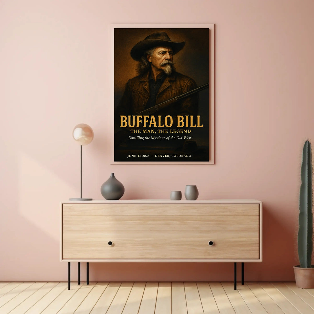 Buffalo Bill Vintage Art Poster: Cultural or Heritage Poster