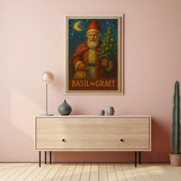 Enchanting Santa with Christmas Tree Heritage Poster
