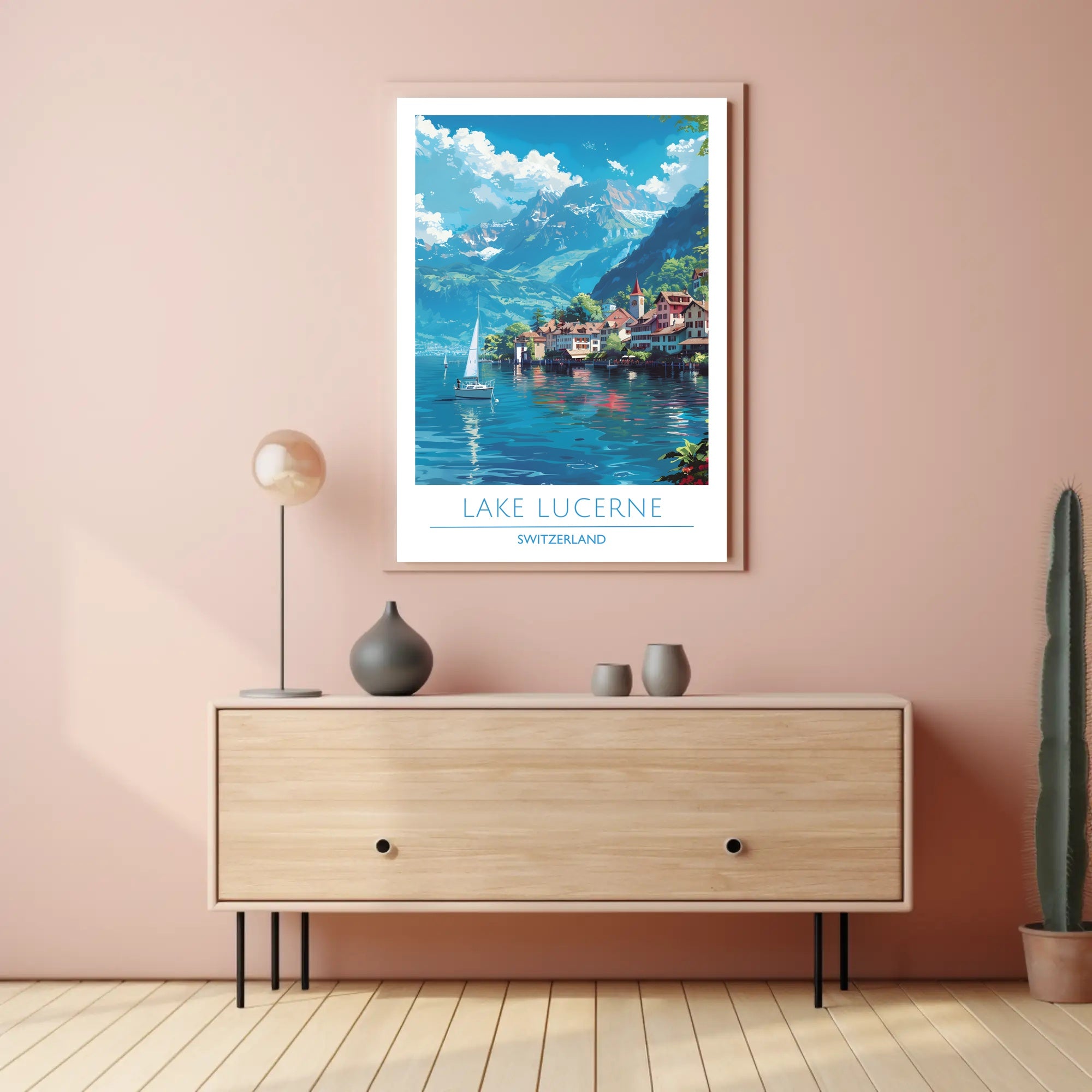 Tranquil Beauty of Lake Lucerne Poster