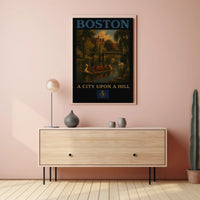 Boston Historical Charm Vintage Travel Poster