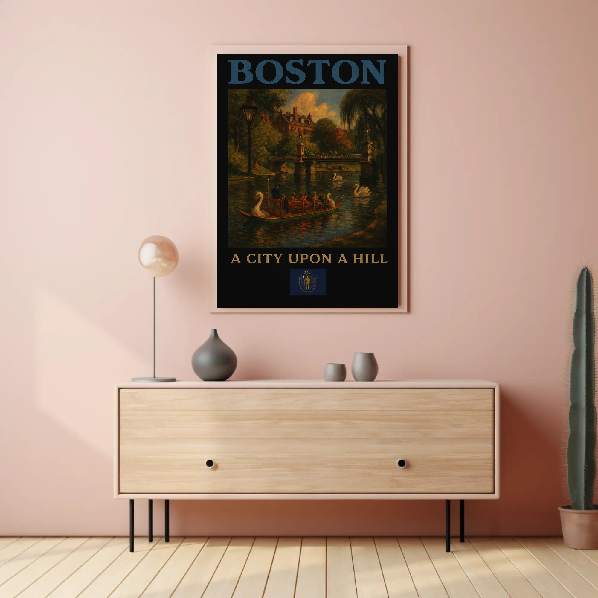 Boston Historical Charm Vintage Travel Poster
