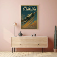 Bell YFM-1 Airacuda Vintage Aviation Poster Print