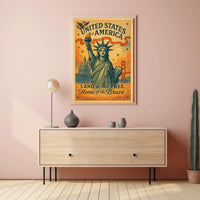 United States of America Land of the Free Poster PosterGoat