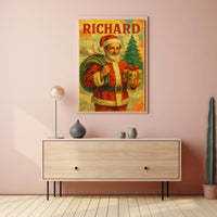 Vintage Santa Holiday Cheer Vintage-style Holiday Poster