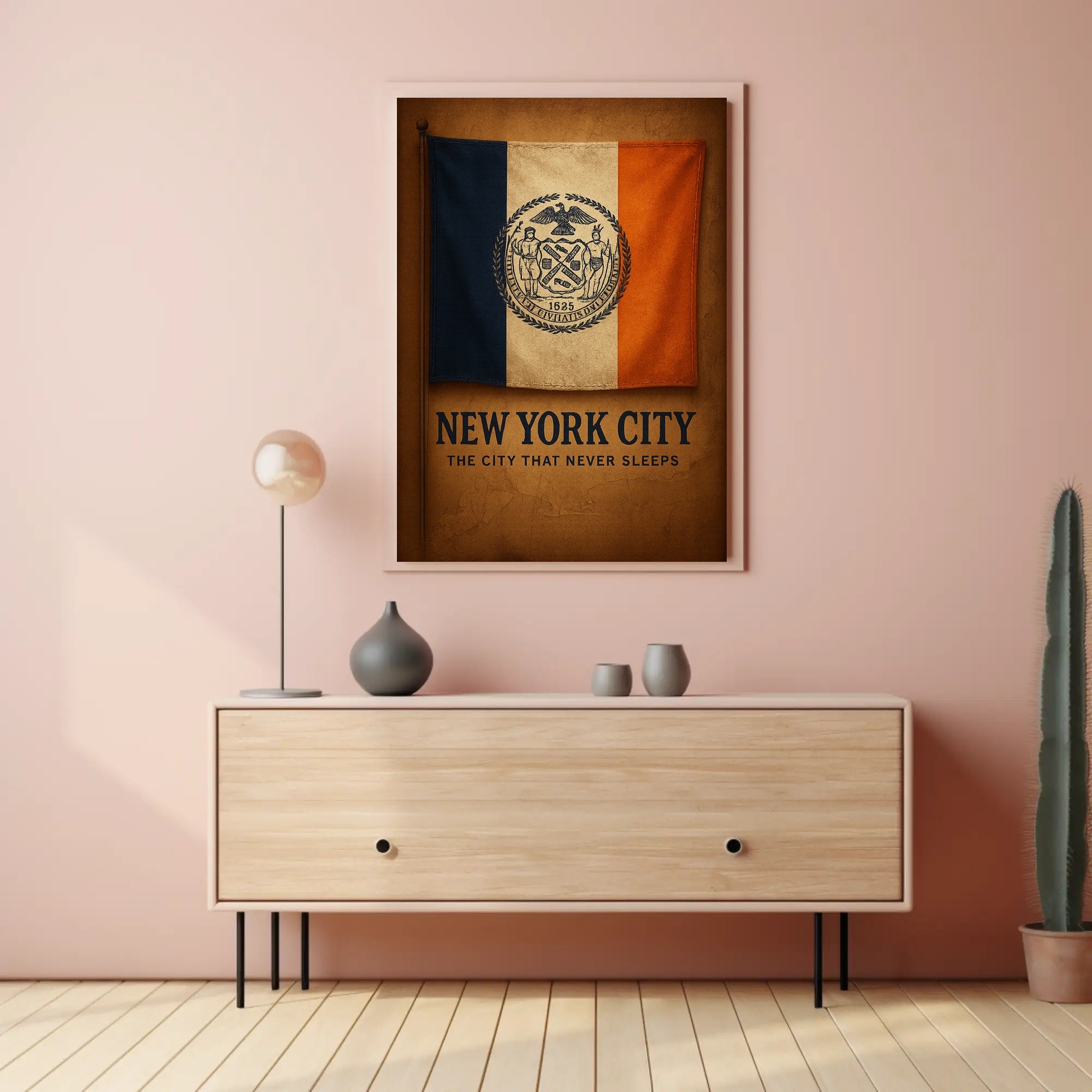New York City Flag Vintage Nostalgia Country Flag Poster