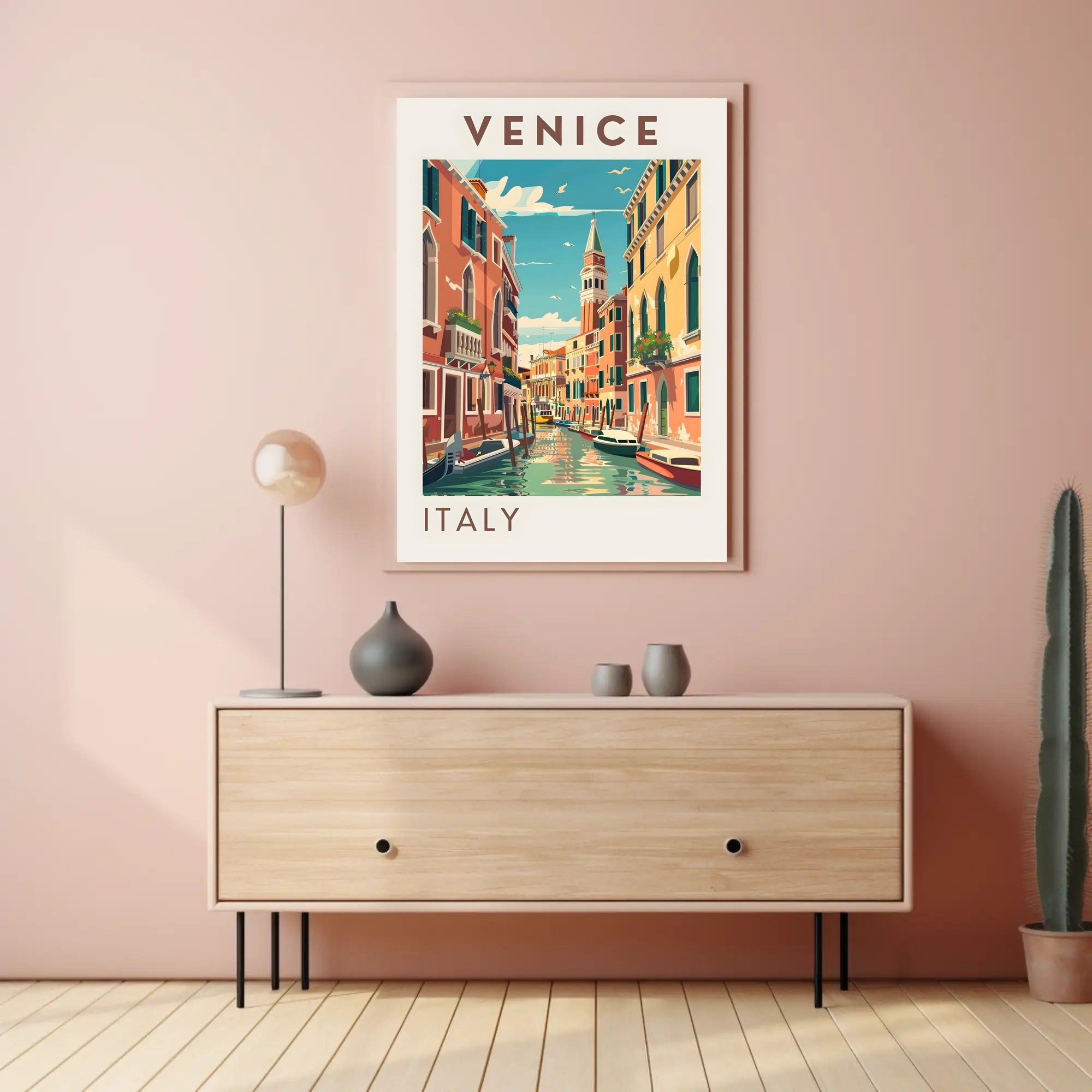 Venice Gondolas and Canals Artwork Travel Poster