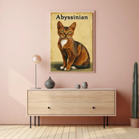 Abyssinian Cat Portrait Artwork Living Room Wall Poster