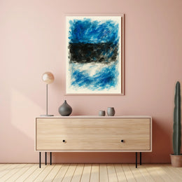 Abstract Blue And Black Composition Poster