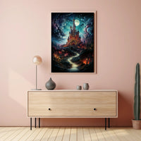Enchanted Castle Under The Moonlit Sky Poster