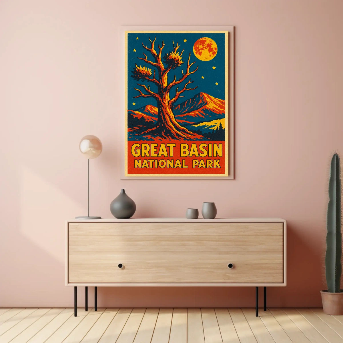 Great Basin Night Sky Vintage Travel Poster