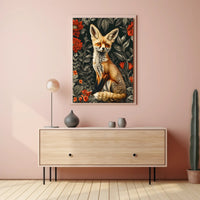 Enchanted Fox Floral Wonderland Poster