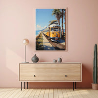 Coastal Train Journey Poster