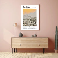 Bethlehem Urban Landscape with Middle Eastern Architecture Cityscape Poster PosterGoat