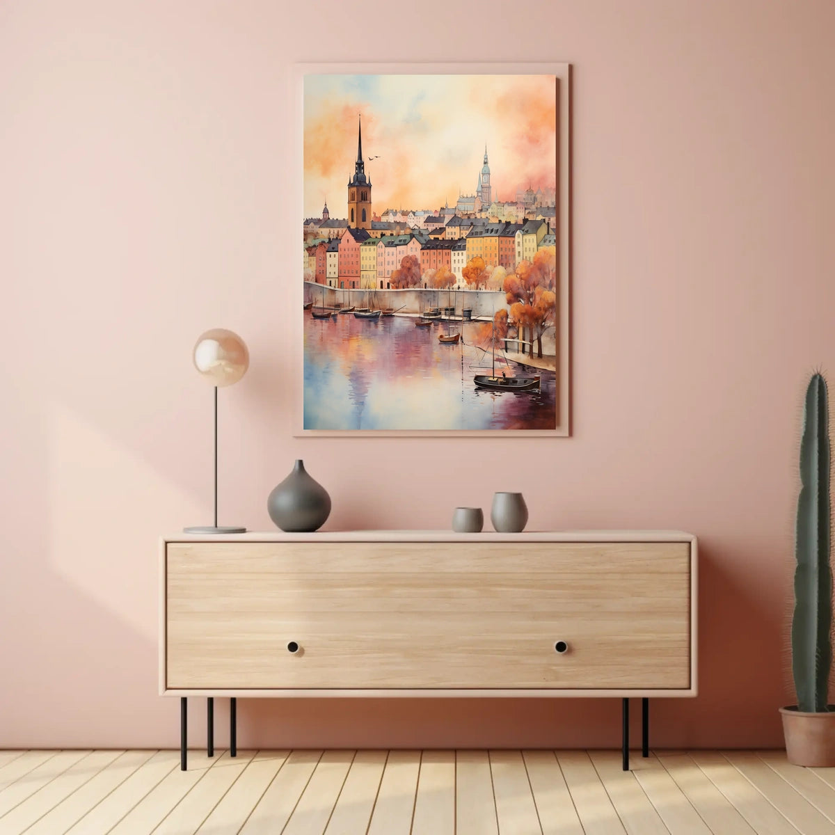 Charming European Townscape With Historical European Travel Poster