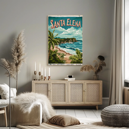 Santa Elena Mexico Beach Paradise Travel Poster