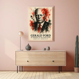 Expressionist Watercolor Portrait of 38th President Poster