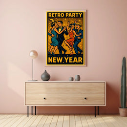 Retro New Year Party Poster