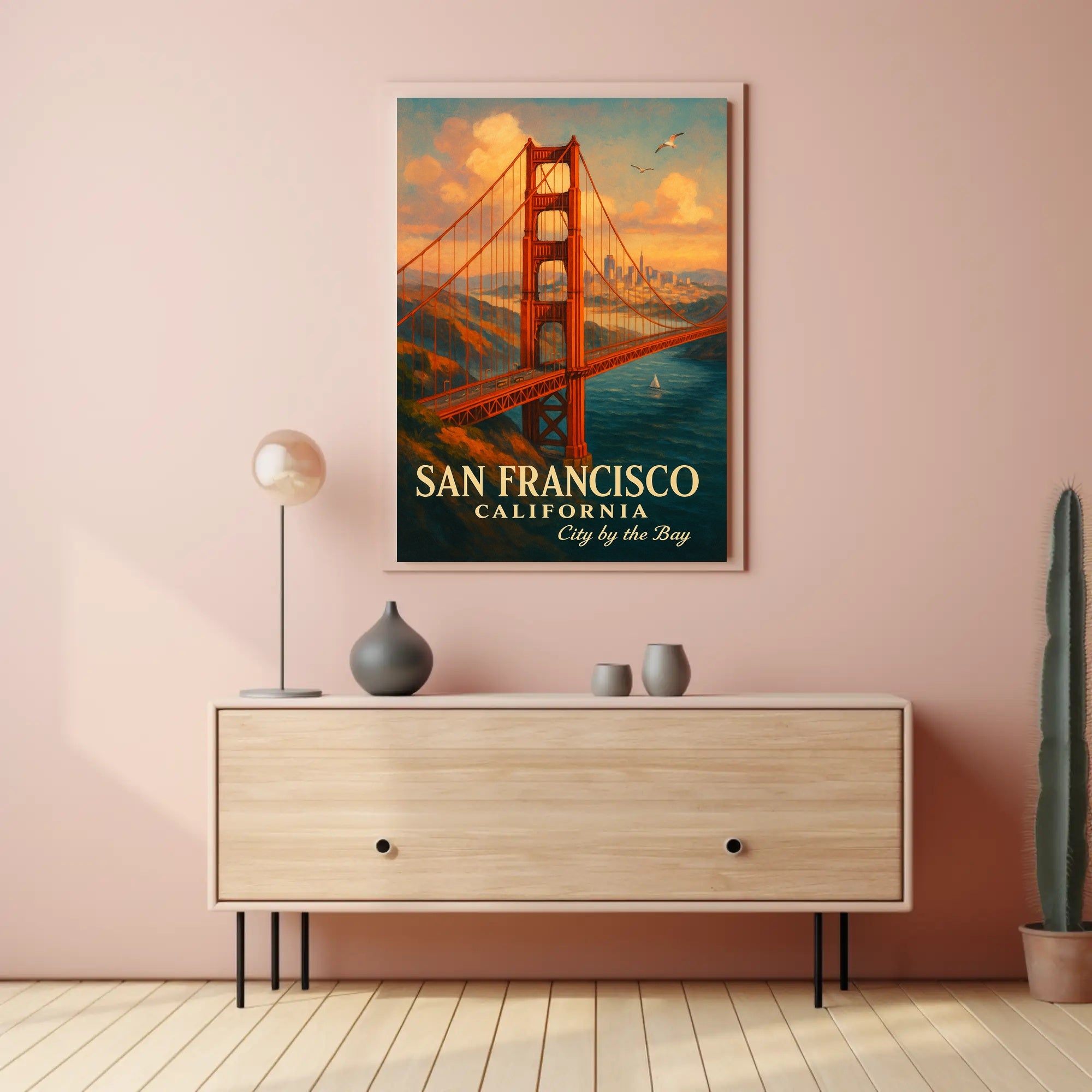 Golden Gate Bridge Vintage Travel Poster
