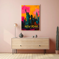 Statue of Liberty Pop Art Urban Cityscape Poster