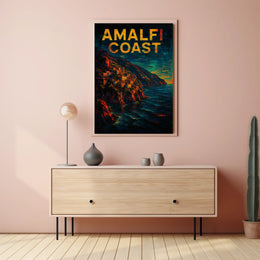 Amalfi Coast Poster Wall Art Coastal Scenery Print Deluxe