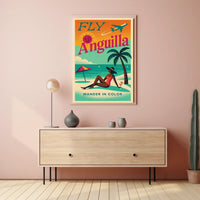 Anguilla Vintage Travel Art Tropical Beach Paradise Travel Poster PosterGoat