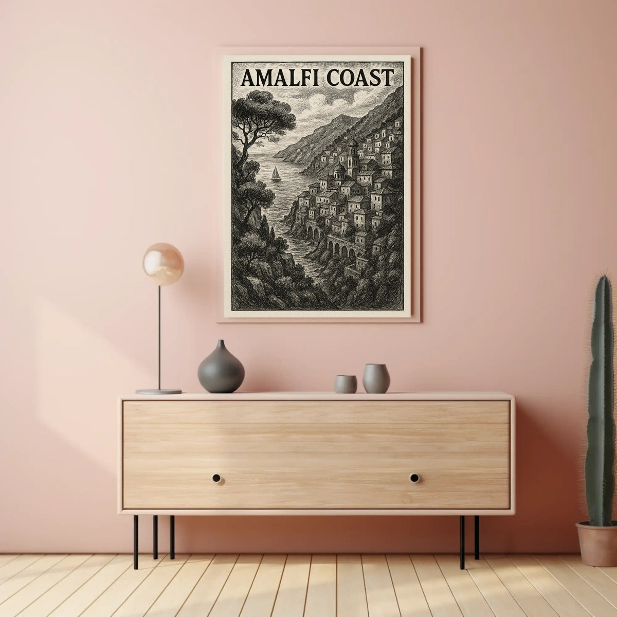 Amalfi Coast Poster Coastal Wall Art Print 18x24 Gallery
