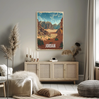Jordan Desert Rock Formations Travel Poster