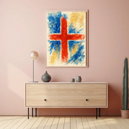 Abstract Cross In Watercolor Abstract Poster