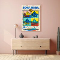 Tropical Bora Bora Pop Art Travel Poster PosterGoat