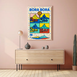 Tropical Bora Bora Pop Art Travel Poster PosterGoat