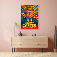 Jimmy Carter 39th President of the United States Colorful Comic Book Style Poster