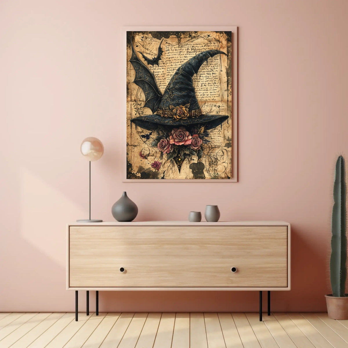 Mystical Witch's Hat with Roses Artistic Pop Culture Poster