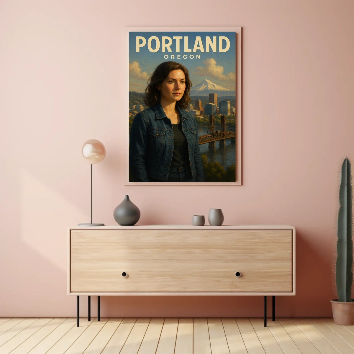 Portland, Oregon A Scenic Portrait Poster