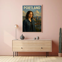 Portland, Oregon A Scenic Portrait Poster