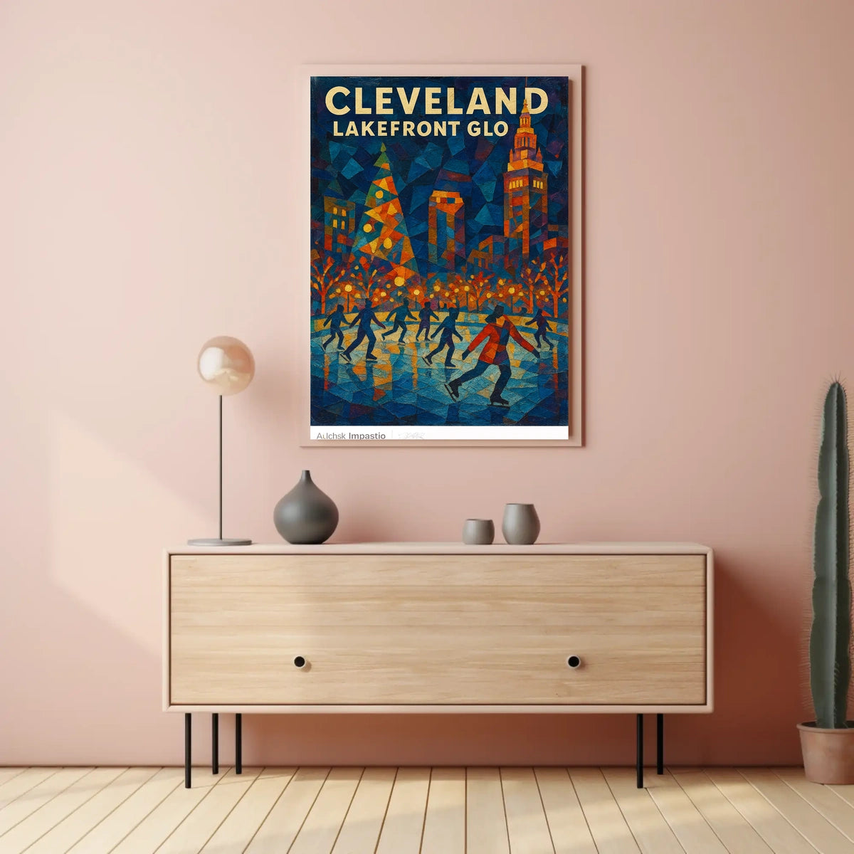 Cleveland Lakefront Glo Poster