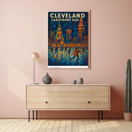 Cleveland Lakefront Glo Poster