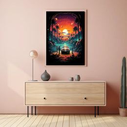 Cosmic Journey at Sunset Poster