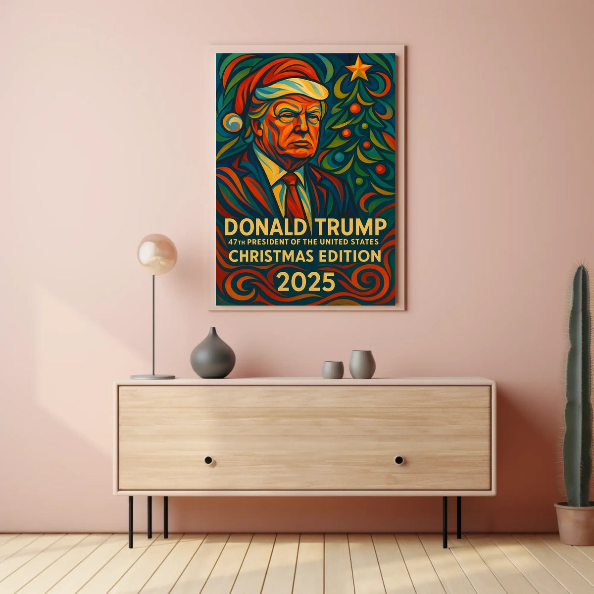 Donald Trump 47th President Christmas Edition Political Poster