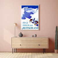 Snowy German Alps Vintage Travel Illustration Poster PosterGoat