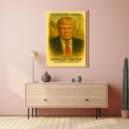 Donald Trump 45th President of the United States Vintage Watercolor Poster