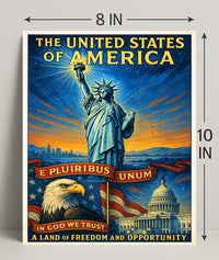 The United States of America Land of Freedom and Opportunity Poster PosterGoat