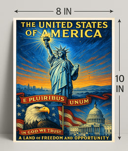 The United States of America Land of Freedom and Opportunity Poster PosterGoat