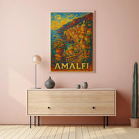 Amalfi Coast A Vibrant Impression Poster