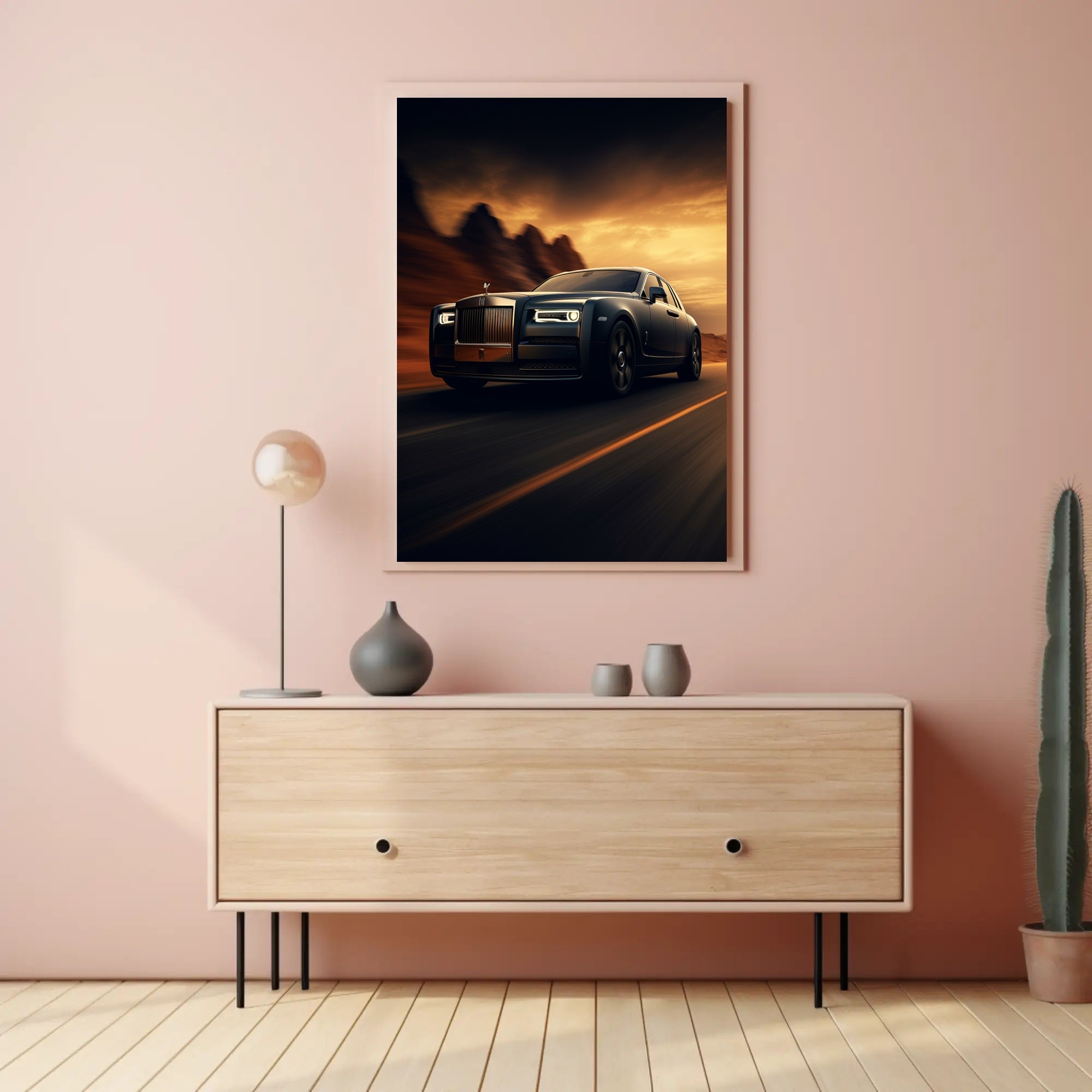Luxurious Ride at Sunset Poster PosterGoat