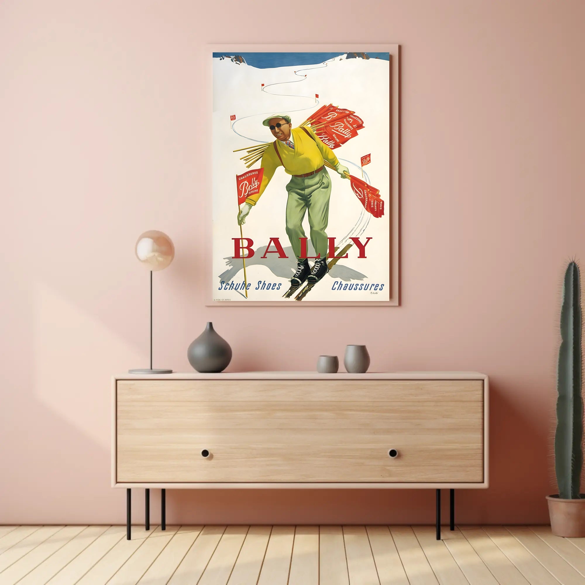 Bally Ski Shoes Advertisement Poster PosterGoat