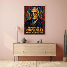 Franklin D. Roosevelt 32nd President of the United States Glitch Hop Art Poster