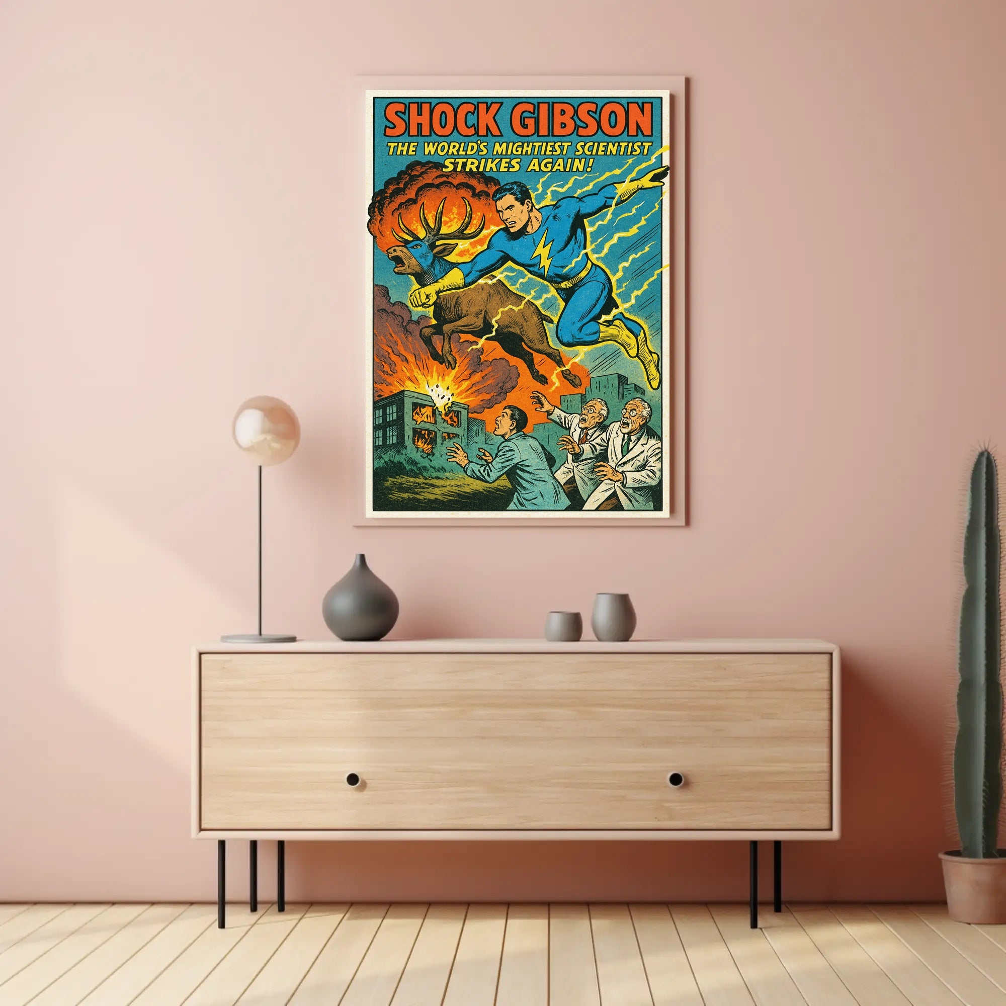 Shock Gibson The Worlds Mightiest Scientist Poster PosterGoat
