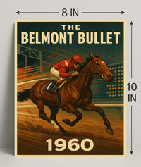 Vintage Horse Racing Thrills 1960s Sports Poster