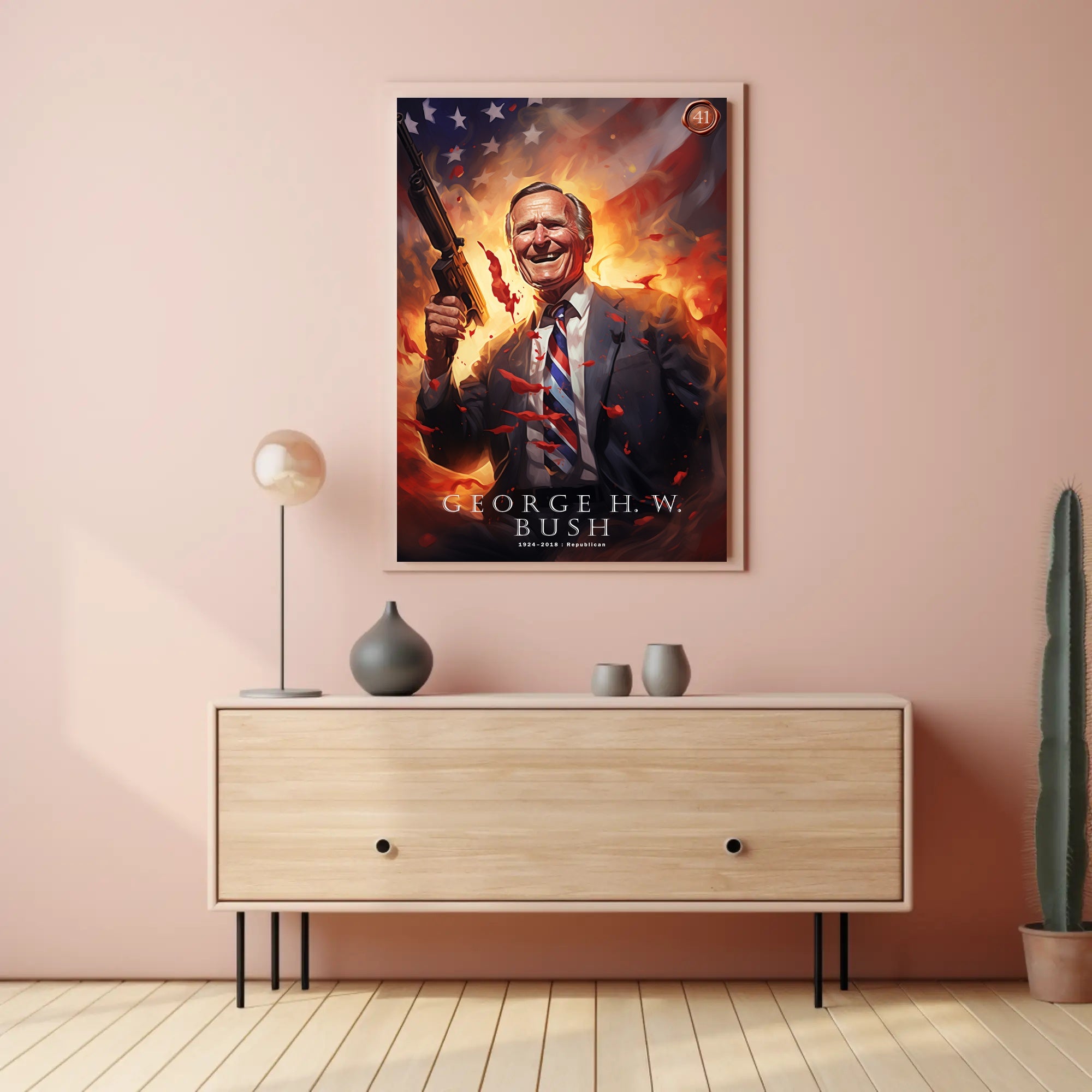 Commemorative Portrait of George H.W. Bush Poster